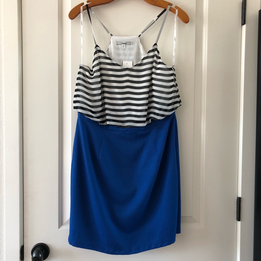 NEW Papaya Striped and Blue Dress Lrg